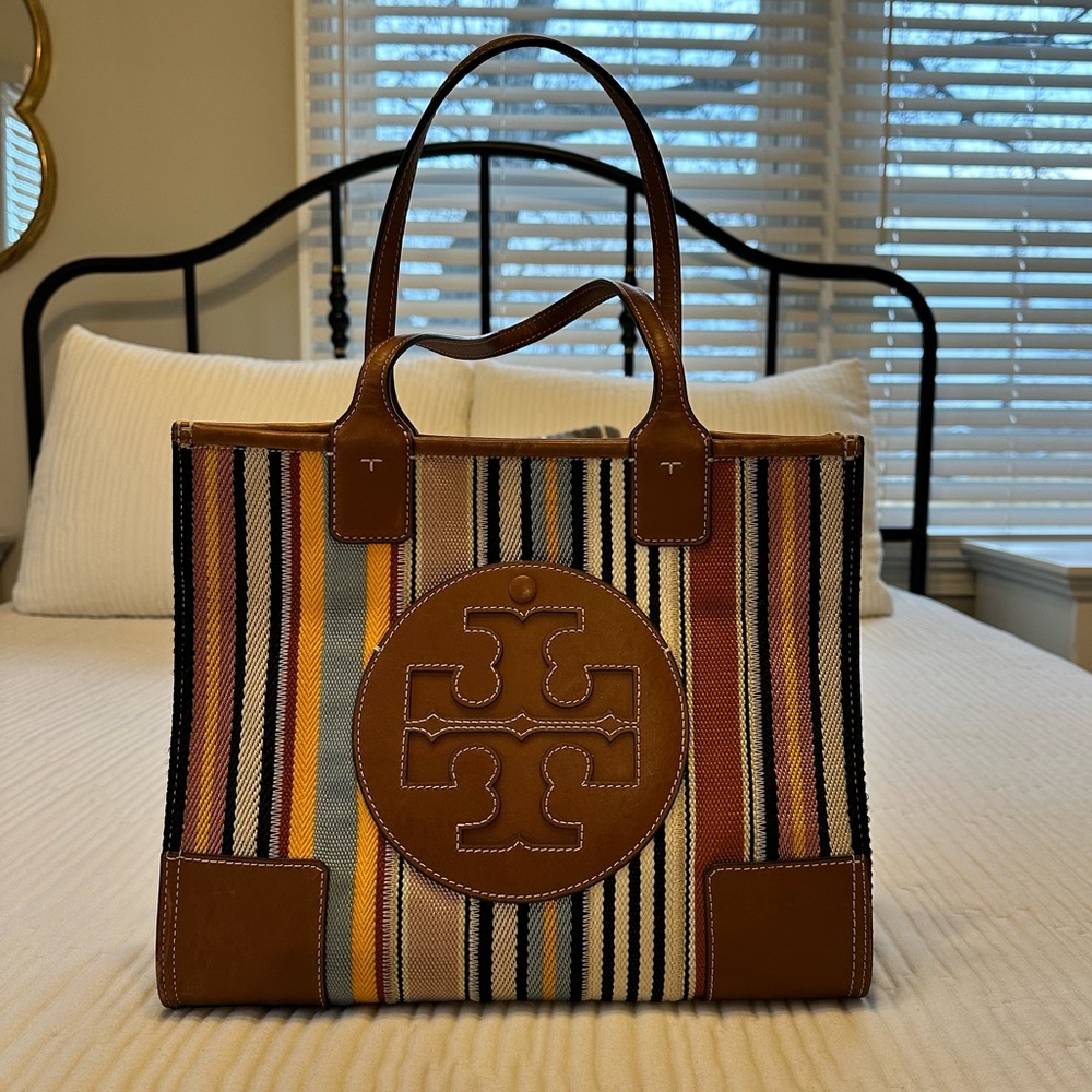 Tory Burch Ella Webbing Patchwork Tote